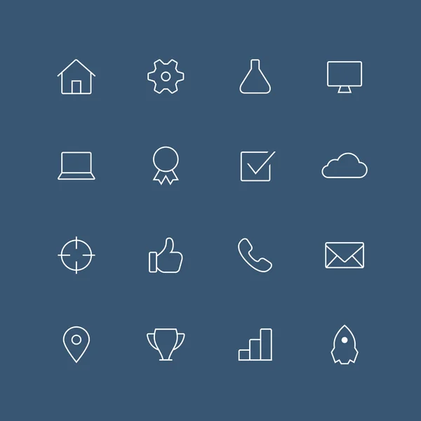 Estudio web conjunto de iconos delgada contorno — Vector de stock