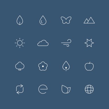 Doğa ince anahat Icon set