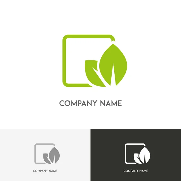 Cep logo yeşil yaprakları — Stok Vektör