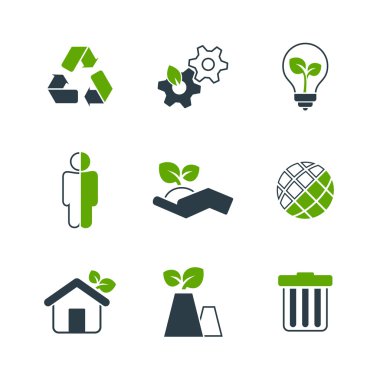 Ekoloji basit vektör Icon set