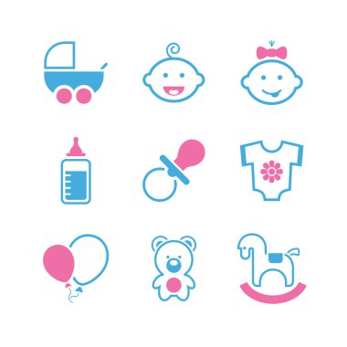 Bebek basit vektör Icon set