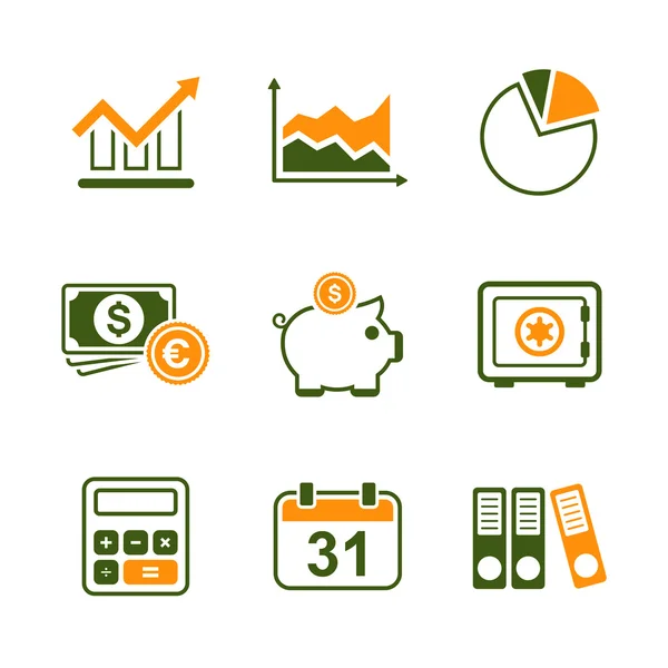 Finance simple vector icon set — Stock Vector