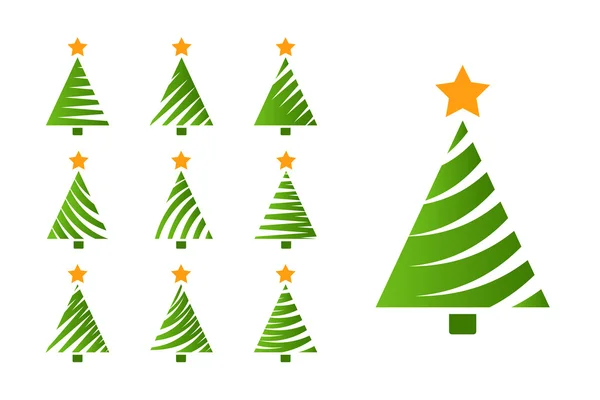 Árbol de Navidad conjunto simple — Vector de stock