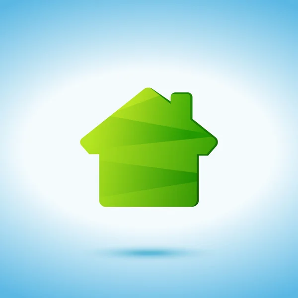 Icono verde hogar — Vector de stock