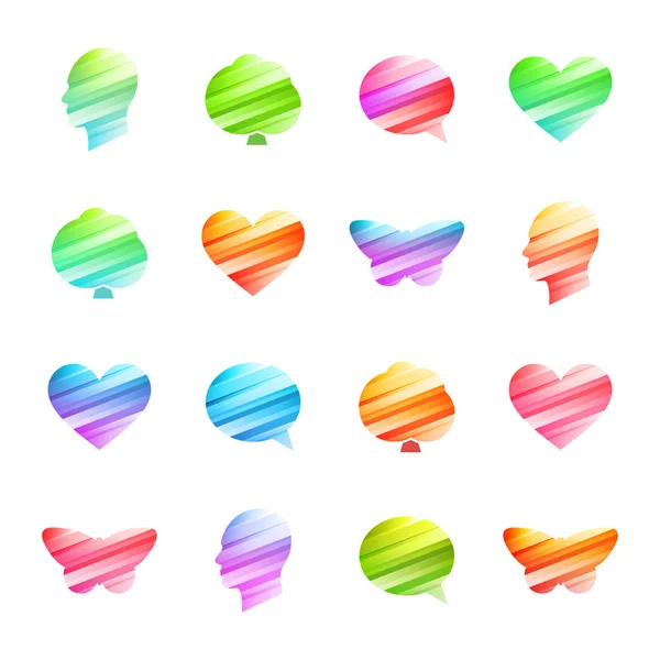 Colored icon set — Stock Vector