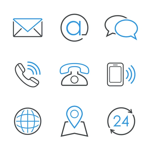 Contacts simple vector icon set — Stock Vector