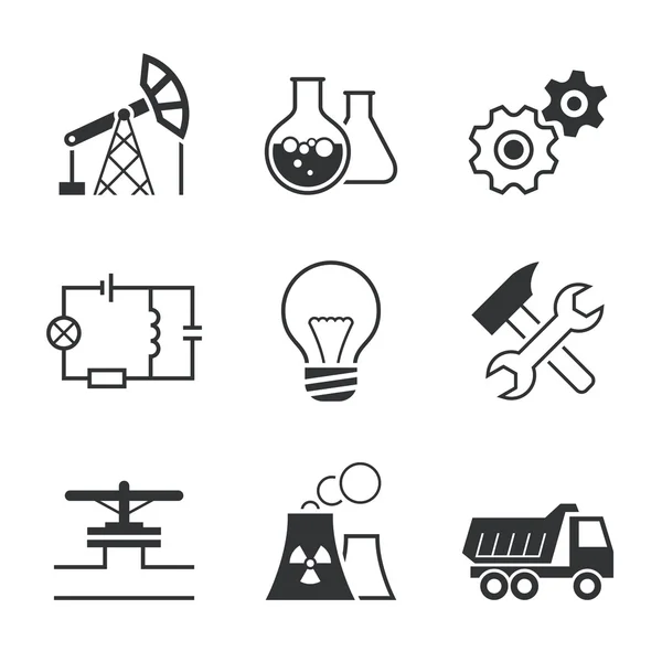 Industria simple vector icono conjunto — Archivo Imágenes Vectoriales