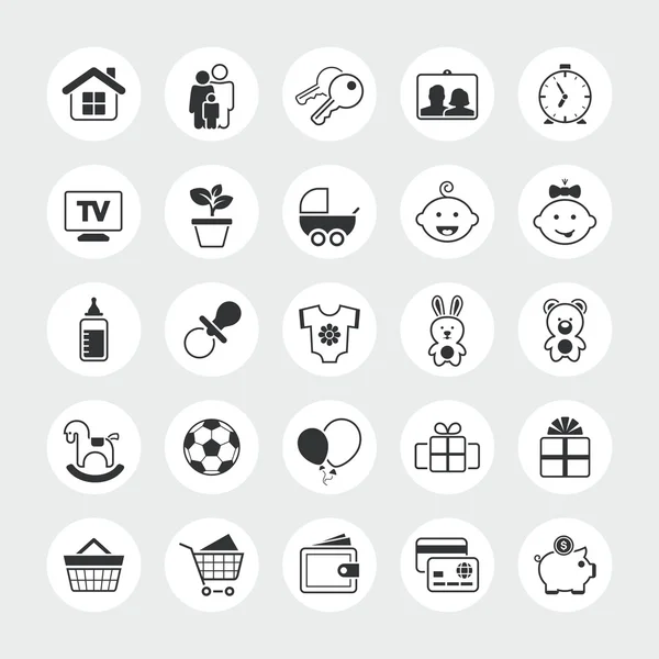 Aile ve ev toplam vektör Icon set