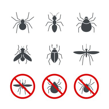 2 böcek basit vektör Icon set