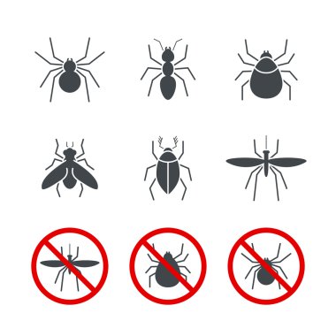 Insect simple vector icon set 2 clipart