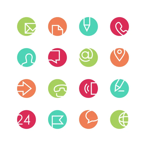 Contacts colored icon set — Stock Vector