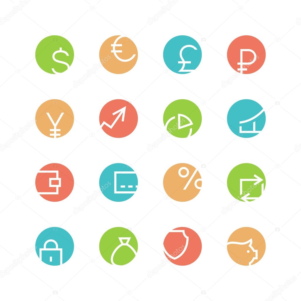 Money colored icon set