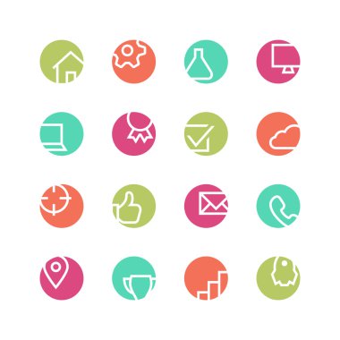 Web studio Icon set renkli