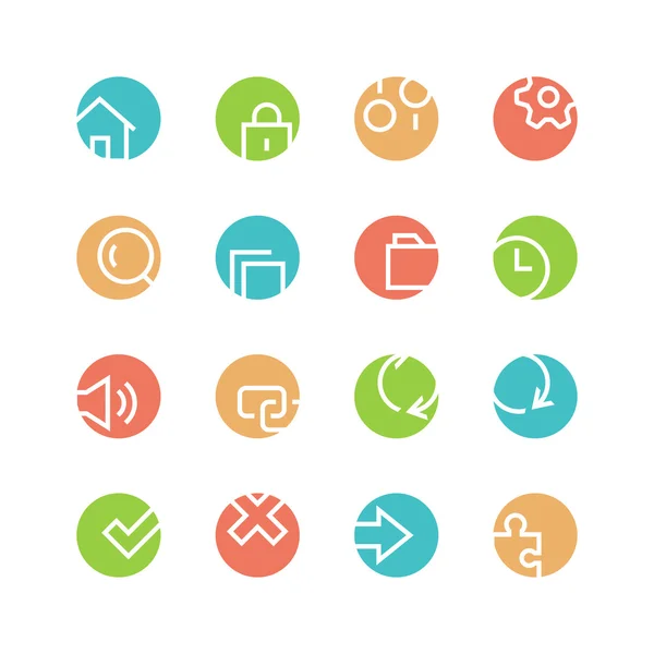 Sistema icono de color conjunto — Vector de stock