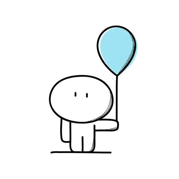 与气球可爱男人 — 图库矢量图片