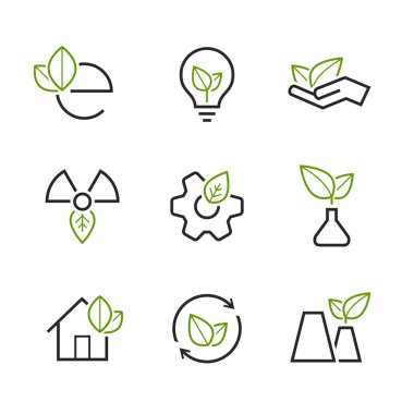 Ekoloji basit vektör Icon set