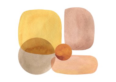 İzole edilmiş, elle boyanmış bir arkaplanda renkli soyut kompozisyon