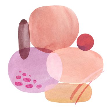 İzole edilmiş, elle boyanmış bir arka planda pembe soyut kompozisyon.