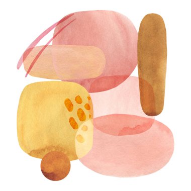 İzole edilmiş, elle boyanmış bir arkaplanda renkli soyut kompozisyon