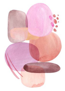 Elle boyanmış suluboya. İzole edilmiş bir arkaplanda soyut kompozisyon.