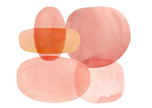 Rosa abstrakt komposition på en isolerad bakgrund, handmålade watercolo — Stockfoto