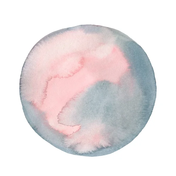 Cercle aquarelle rose éléments géométriques, dessin à la main — Photo