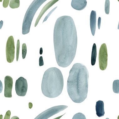 Soyut, pürüzsüz desenli suluboya, el çizimi