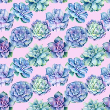 Sulu bitkilerle kusursuz desen, suluboya resimleme