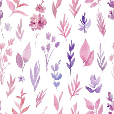 Kusursuz desen, çiçek arkaplanı, suluboya çizim, soyut resim