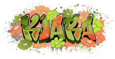 Graffiti styled Name Design - Kiara clipart