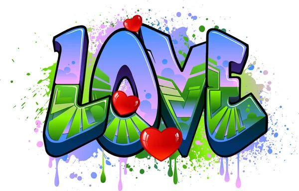 Love Graffiti Art — Stock Vector