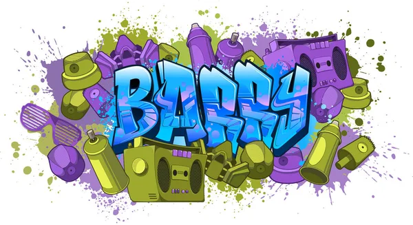 Graffiti Style Nom Design Barr — Image vectorielle