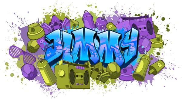 Graffiti Stile Name Design Jimm — Vettoriale Stock