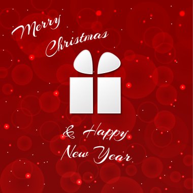  Soyut arka planda Noel hediyesi.