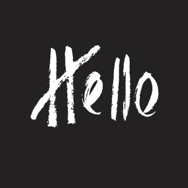 Merhaba - mürekkep el yazı. 