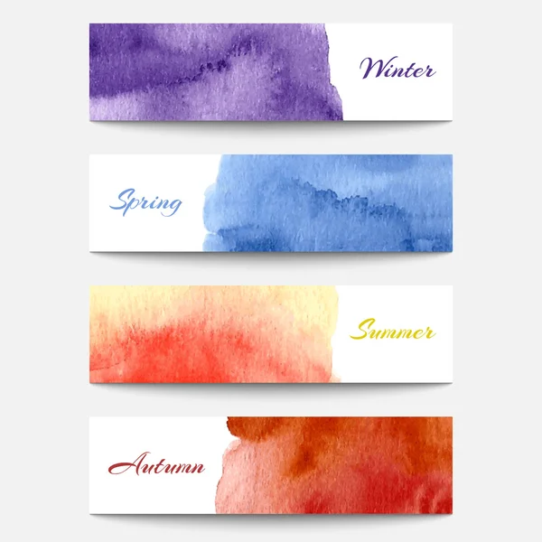 Set van aquarel banners — Stockvector