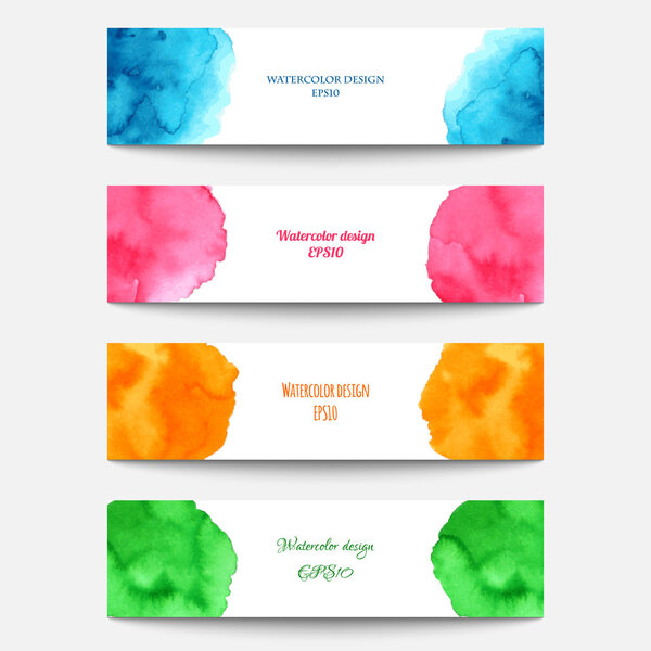 Set of watercolor banners 