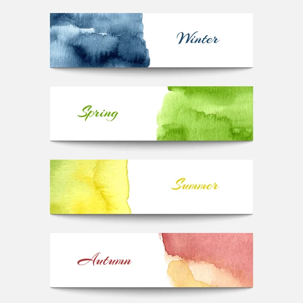 Set van aquarel banners — Stockvector