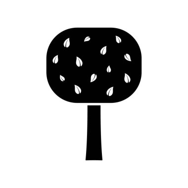 Ağaç simgesi. Beyaz arka planda izole edilmiş. Vektör illüstrasyonu.