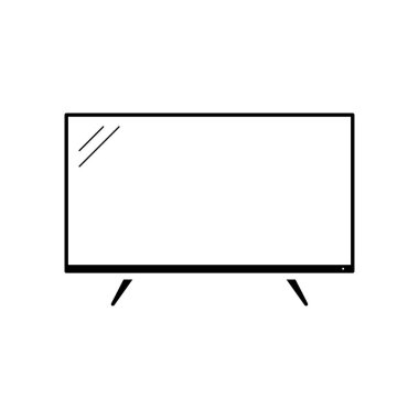 Akıllı televizyon ikonu. Beyaz arka planda izole edilmiş. Vektör illüstrasyonu.