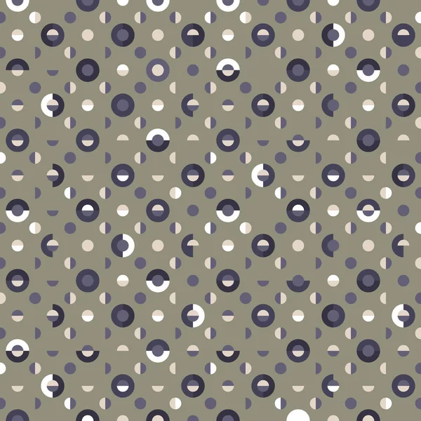 Polka Dotシームレスベクトルパターン タイル状の大小の円や半円を持つエレガントな幾何学模様 ファッション インテリアデザイン 壁紙のための素晴らしい — ストックベクタ