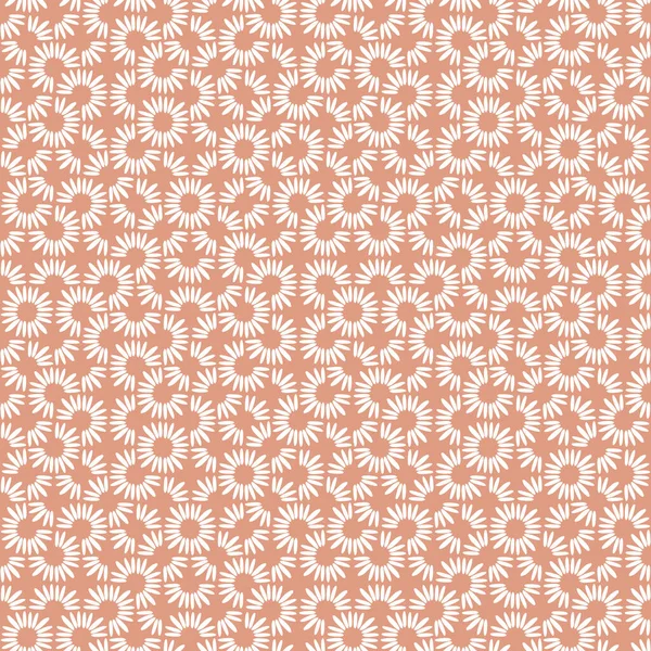 Абстрактный Бесшовный Векторный Рисунок Белыми Лепестками Маргаритки Оранжевом Фоне Концепт — стоковый вектор