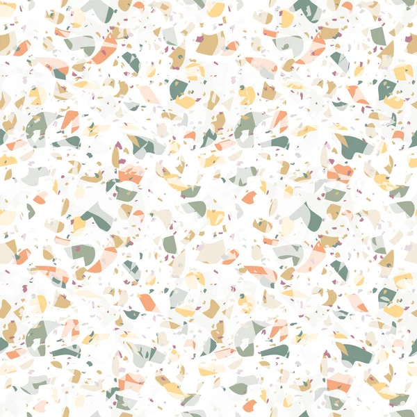 Terrazzo Seamless Vector Patterel 파스텔 배경에 중복되는 원소들의 노골적 벽지를 — 스톡 벡터