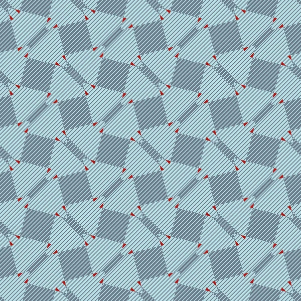 Nahtlose Symmetrische Abstrakte Geometrische Vektormuster Grafische Illustration Blau Und Rot — Stockvektor