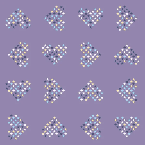 Patrón Vectorial Geométrico Sin Costuras Abstracto Con Corazones Coloridos Hechos — Archivo Imágenes Vectoriales