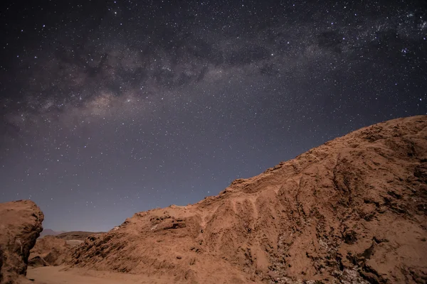 Det Milky långt över Atacamaöknen, Chile Stockfoto