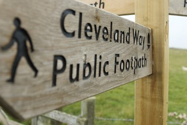 Cleveland Way Wooden Direction Sign clipart