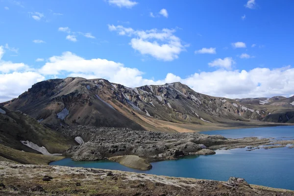 Lake and volcanic landscape, Landmannalaugar, Iceland — Stock Photo, Image