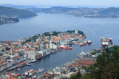 Bergen manzarası görünümü, Norveç