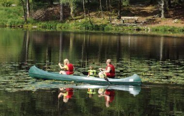 Aile üzerinde kano gezisi, Bergen, Norveç